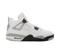 Air Jordan 4 scarpe stile di vita scolastiche in cemento bianco retrò (nero/grigio/rosso/bianco), Summit Bianco/Rosso Fuoco, 19 EU