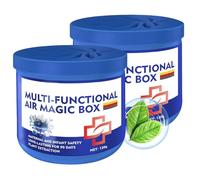 Air Magic Box - Scatola di purificazione antipolvere, 2 pezzi di purificatori silenziosi naturali solidi | Purificatore d'aria per parti | per appartamento, casa, ufficio, cucina, soggiorno, camera da