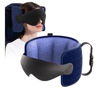 Air Neck Free Cuscino da Viaggio per Aereo Travel Pillow Cuscino da Viaggio con Cinghia e Mascherina 3D per Testa Stabile,Supporto 360°,Anti-Bobbing,da Viaggio per Volo Lungo,Auto,Blu Sbiadito