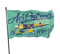 Air Patrols Squadron Bandiera da Giardino 3x5 FT Grunge Giallo Aeroplano Timbro Verde Usura in uno strato separato Bandiere da Giardino in Poliestere Casa Patio Prato Banner di Saluto per Esterni In