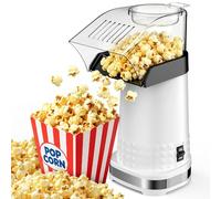Air Popcorn Popper Maker con misurino per sciogliere il burro, macchina per popcorn facile e veloce per riunioni di famiglia, senza olio, facile da pulire e mantenere (bianco)