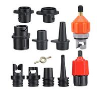 Air Pump Adapter Kit - Inflatable Connector System, Nine Nozzle Pumping Head Attachment, Portable Conversion Interface | Kayak Inflation Aid, Marine Sporting Utility Component, Travel Friend