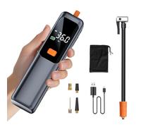 Air Pump for Car Tires, Portable Auto Shutoff Compressor, Electric Inflator Tool, Adapter Accessories Set, Garage Utility, Outdoor Motorcycle Use, Vehicle Maintenance, Bike Ball Toy Inflation Device