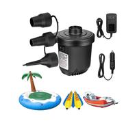 Air Pump for Inflatables, Portable Quick-Fill Electric Air Mattress Pump with 3 Nozzles