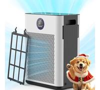 Air Purifiers for Home,FRESHDEW Air Purifiers for Bedroom Up to 1830ft² With Double-sided Air Inlet, Air Quality and Light Sensors,H13 HEPA Fliter for Pet Odor, Dust, Smoke, Wildfire 22dB