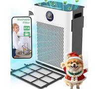 Air Purifiers for Home,FRESHDEW Air Purifiers for Bedroom Up to 1830ft² With Smart WiFi,Air Quality and Light Sensors,Double-sided Air Inlet,H13 HEPA Filter for Pet Odor, Dust, Smoke, Wildfire 22dB