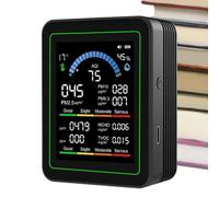 Air Quality Monitor - 7x3.5x9cm Portable Sensor Device for Bedroom, Office with Real-Time Detection, Indoor Air Tester for House, School, Outdoor Environments, Compact Meter