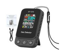 Air Quality Monitor - ABS Compact Size | Temperature Humidity Sensor | Battery Powered Detector | For Home Indoor Desktop Car Hotel School Warehouse Use