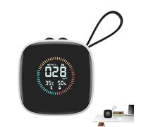 Air Quality Monitor Handheld - Portatile Small Indoor PM2.5 & $CO_2$ Detector With LED Display, Analizzatore di polvere portatile & Inquinamento Sensore con Strap For Home, Office & Travel