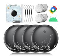 Air Tag Android(SOLO Android), Localizzatore GPS Android Compatibile con "Trova il mio dispositivo" di Google, Android Smart Tag di tracciamento per Chiavi/Portafoglio/Valigie/Bagagli, 4 Pack