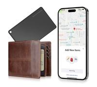Air Tag Card Tracker Card Wallet Tracker, 1,6 mm, impermeabile, Smart Bluetooth Tags Item Tracker Finder con cavo di ricarica, compatibile con Apple Find My (solo iOS), per valigie, borse, passaporti