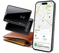 Air Tag Card Wallet Tracker 2 Pezzo, Ricaricabile Trova Oggetti Portafoglio, Smart Tag Compatibile con Apple Dov'è (Solo iOS), Bluetooth Localizzatore per Portafoglio/Valigia/Borse, IP68 Impermeabile