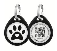 AIR Tag ID Intelligente per Animali con QR Code, Medaglietta in Resina ABS per Cani e Gatti, Design Zampa, 25mm, Rosso e Nero, per non perdere il tuo amico peloso.