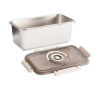 Air Tight Bread Storage Container,Airtight Stainless Steel Keeper With Lid And Handle, 35*19.5*14cm Bread Storage Box - For Kitchen Pantry Home Fridge Food Sandwich Toast Loaf Dough Bagel