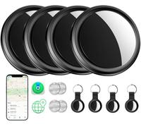 Air Tracker, 4 Pezzi Smart Tracker Tag Localizzatore Funziona con Apple Dov'è App (solo iOS), IP67 impermeabile Bluetooth Trova Oggetti per Chiavi/Bagagli/Valigie/Portafogli/Animale