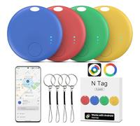 Air tracker Android, 4 PCS Smart Tracker Tag Localizzatore Chiavi Compatibile con Trova Dispositivo(Solo Android), Bluetooth Tracker Compatibile per Portafogli,Chiavi,Zaini, valigia (Multicolore)