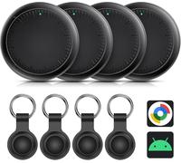 Air Tracker Android, 4 Pezzi Smart tag Android, Funziona con Google Dov'è App, Bluetooth Trova Oggetti, Tracker Tag Bluetooth Localizzatore Chiavi per Chiavi/Bagagli/Valigie/Portafogli (Nero)