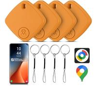 Air Tracker Android, 4 Pezzi Smart Tag Android Trova Oggetti, Funziona con Google's Find Hub, Air Tracker Tags Bluetooth Localizzatore Chiavi per Chiavi/Bagagli/Valigie/Portafogli (Arancione)