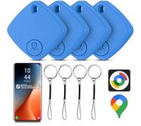 Air Tracker Android, 4 Pezzi Smart Tag Android Trova Oggetti, Funziona con Google's Find Hub, Air Tracker Tags Bluetooth Localizzatore Chiavi per Chiavi/Bagagli/Valigie/Portafogli (Blu)