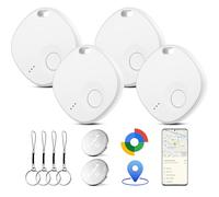 Air Tracker Android, 4 Pezzi Smart Tag, Bluetooth Localizzatore Compatibile con Google Find Hub(Solo Android), Smart Tracker Tag Chiavi per Bagagli,Valigie,Chiavi,Portafogli (bianco)