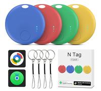Air Tracker Android e iOS, 4 PCS Smart Tracker Tag GPS Localizzatore Chiavi Compatibile con Trova Dispositivo e Apple Find My, Bluetooth Tracker Compatibile per Portafogli,Chiavi,Zaini