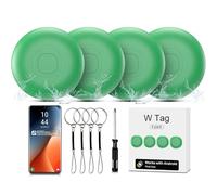 Air Tracker Android, IP 67 Smart Tag Individuatore chiavi compatibile con Google Find Hub APP 4 Pack Bluetooth Tag Key Finder per bagaglio/portafoglio/valigia/borse verde