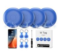 Air Tracker Android, IP67 Smart Tag Individuatore chiavi compatibile con Google Find Hub APP (Android Solo) 4 Pack Bluetooth Tag Key Finder per bagaglio/portafoglio/valigia/borse- blu