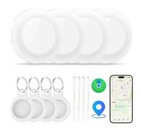 Air Tracker Tag 4 Pezzi, Bluetooth Localizzatore Compatibile con Apple Find My (solo iOS), IP67 Impermeabile, Smart Tag per Trovare Bagagli, Zaini, Valigia, Batteria Sostituibile