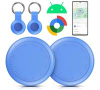 Air Tracker Tag Android, 2 Pezzi Smart tag Android, Funziona con Google Dov'è App, Bluetooth Trova Oggetti, Air Tracker Tag Bluetooth Localizzatore Chiavi per Chiavi/Bagagli/Valigie(Blu)