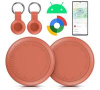 Air Tracker Tag Android, 2 Pezzi Smart tag Android, Funziona con Google Dov'è App, Bluetooth Trova Oggetti, Air Tracker Tag Bluetooth Localizzatore Chiavi per Chiavi/Bagagli/Valigie(Rosso)