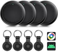 Air Tracker Tag Android, 4 Pezzi Smart Airtag Android, Funziona con Google Dov'è App, Bluetooth Trova Oggetti, Air Tracker Tag Bluetooth Localizzatore Chiavi per Chiavi/Bagagli/Valigie (Nero)
