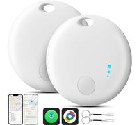 Air Tracker Tag Android or iOS, 2 PCS Sistema Doppio Smart Tracker Bluetooth Localizzatore Chiavi Compatibile con Apple/Google Find My, Air Tracker per Chiavi, Zaini, Bagagli (Bianco)