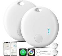 Air Tracker Tag Android or iOS, 2 PCS Sistema Doppio Smart Tracker Bluetooth Localizzatore Chiavi Compatibile con Apple/Google Find My, Air Tracker per Chiavi, Zaini, Bagagli (Bianco)