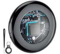 Air Tracker Tag, Smart Tracker Localizzatore Funziona con Apple Dov'è App (solo iOS, NON per Android), Bluetooth Trova Oggetti per Chiavi/Valigie/Portafogli, Batteria Sostituibile, Nero Puro / 1 pz