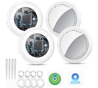 Air Tracker Tags 4 Pack Bianco, Smart Air Tracker Localizzatore Funziona con Apple Dov'è App (solo iOS),5.3 Bluetooth Tracker Trova Oggetti per Chiavi,Bagagli,Valigie, AirTag Batteria Sostituibile