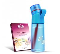 AIR UP Bottiglia Twist Pro Starter Set Blu con 5 pods aromatizzati Discovery Mix, borraccia 600 ml, senza zucchero, lavabile in lavastoviglie e senza BPA | Blue Pulse