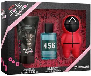 AIR VAL Netflix - Set regalo Squid Game, Eau de Toilette 50 ml, gel doccia da 150 ml e Squishy, perfetto articolo regalo per donne, uomini e bambini