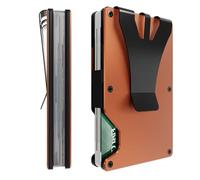 Air Wallet, Slim Wallet con Airtag Chip, porta carte di credito RFID, portafoglio sottile per uomini, con Apple Find My (solo iOS), regalo per uomo, Colore: arancione., 4.33*3.7*0.35 inches