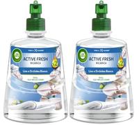 Air Wick Active Fresh Deodorante per Ambienti, Ricarica per Diffusore Spray Automatico senza Gas alla fragranza Lino e Orchidea Bianca, 228 ml (Confezione da 2)