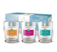Air Wick Aroma-Duftkerzen Geschenkset - Düfte für Wellness und Entspannung mit natürlichen ätherischen Ölen - 3 x Duftkerzen im Glas in schöner Geschenkbox