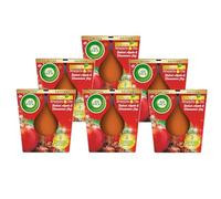 Air Wick Candela profumata in vetro - Fragranza: Baked Apple & Cinnamon Joy - Fino a 20 ore di durata - Contiene oli essenziali naturali - Set di 6 candele profumate da 105 g