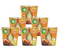 Air Wick Candela profumata in vetro - Fragranza: Warm Vanilla Wish - Durata fino a 20 ore - Contiene oli essenziali naturali - 6 x 105 g Set di candele profumate, giallo