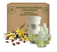 Air Wick Diffusore Elettrico di Oli Essenziali, 1 Diffusore Elettrico Gadget e 3 Ricariche, Fragranza Dolce Vaniglia e Burro di Karitè, 1 Diffusore e 3 Ricariche x19ml
