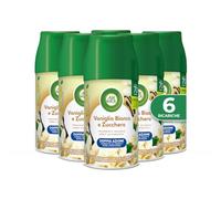 Air Wick Freshmatic Profumatore per Ambienti, 6 Ricariche per Diffusore Spray Automatico Freshmatic alla Fragranza Vaniglia Bianca e Zucchero, 6 x 250 ml