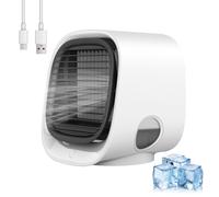 Aira Breeze 2025 Mini Air Breeze, Ventilatore da tavolo regolabile a 3 velocità con raffreddamento ad acqua, climatizzatore alimentato USB per famiglia, viaggi, ufficio, camera da letto (bianco)