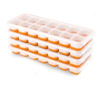 Airabc Set di 4 vaschette per cubetti di ghiaccio in silicone con coperchio, sal