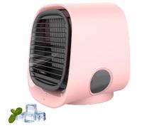 Airabreeze Air Cooler, Mini Raffrescatore D'aria Con Luce Notturna A Led, Portatile Usb Ventilatore Da Scrivania Umidificatore E Filtro Dell'aria Integrati Per Ufficio E Casa (Rosa)