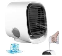 Airabreeze Raffrescatore d'Aria Portatile Alimentato via USB, 3 Velocità con Luce Notturna LED, Ventilatore da Scrivania Leggero per Casa, Ufficio, Camera da Letto e Viaggio white