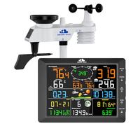 AIRAIN TECH Stazione meteo wireless 14 in 1 con sensore wireless esterno, orologio radiocomandato, pluviometro, velocità/direzione del vento, fasi lunari, indice di raffreddamento del vento, punto di