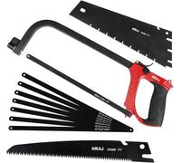AIRAJ Sega a mano 3 in 1, sega da potatura da 25,4 cm, seghetto da 30,5 cm e sega a mano da 33 cm, con 9 lame sostituibili, taglio di metallo, legno, tubi in PVC, plastica, campeggio, potatura di